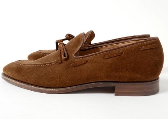 CROCKETT＆JONES リボン スエードローファー ブラウン Crockett&Jones ブラウン スエード リボンローファー