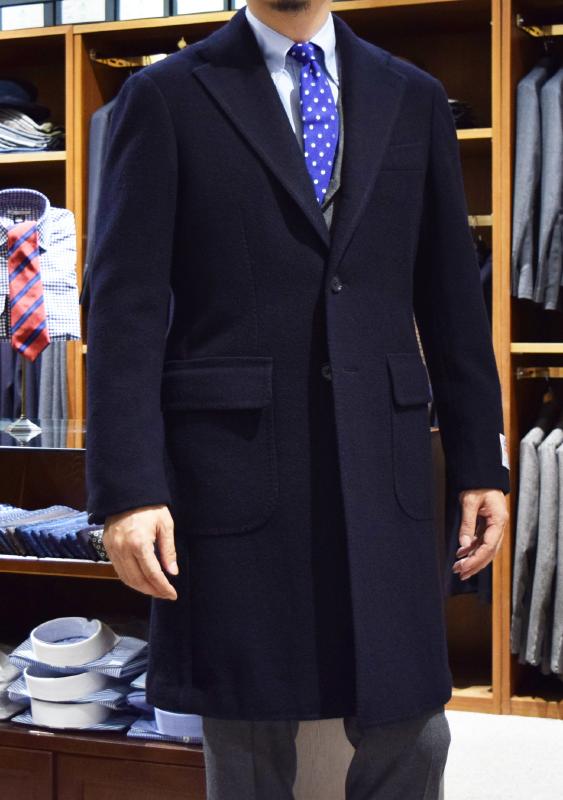 Ringjacket リングヂャケット 秋冬 チェスターコート New Ballon パッチ フラップポケット ネイビー