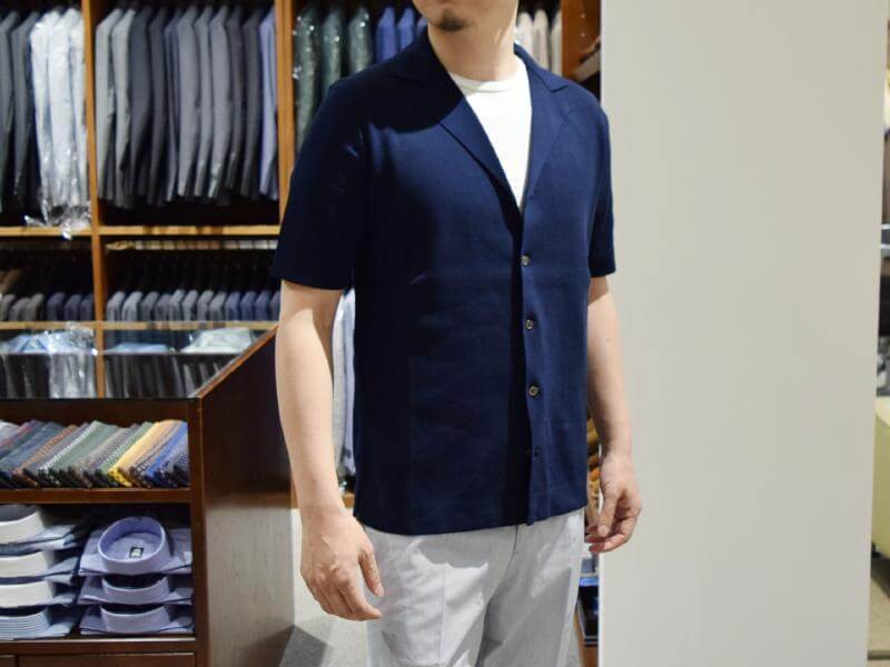 LARDINI ラルディーニ ニットシャツ着用写真