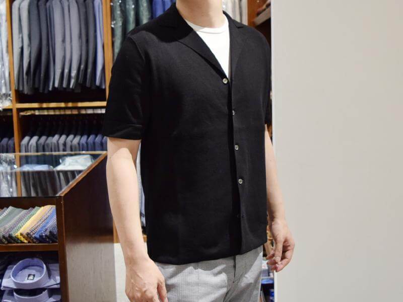 LARDINI ラルディーニ ニットシャツ着用写真