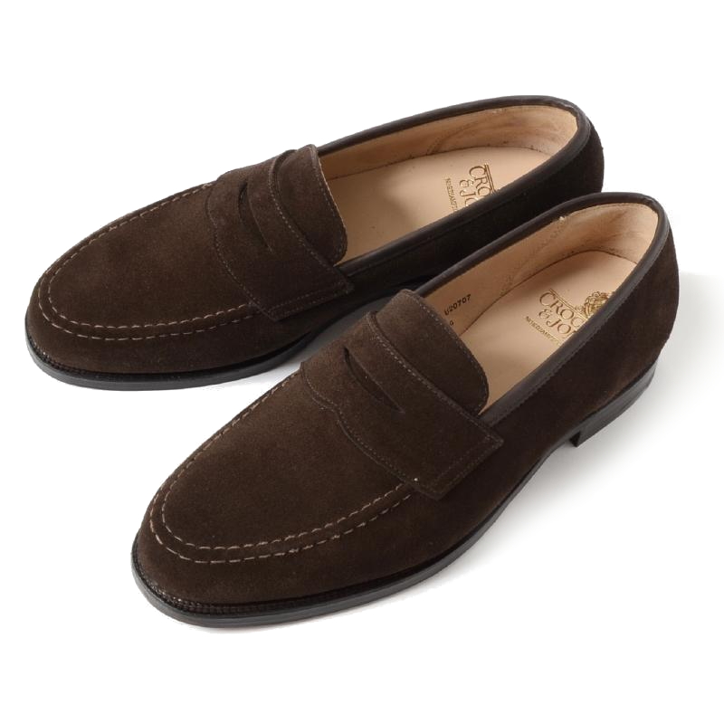 Crockett＆Jones クロケット＆ジョーンズ BOSTON-29X スエード コインローファー ダークブラウン