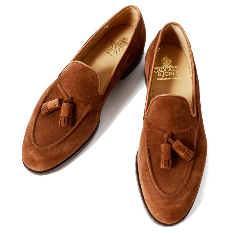 Crockett Jones クロケット ジョーンズ Cavendish タッセルローファー スエード ポロブラウン