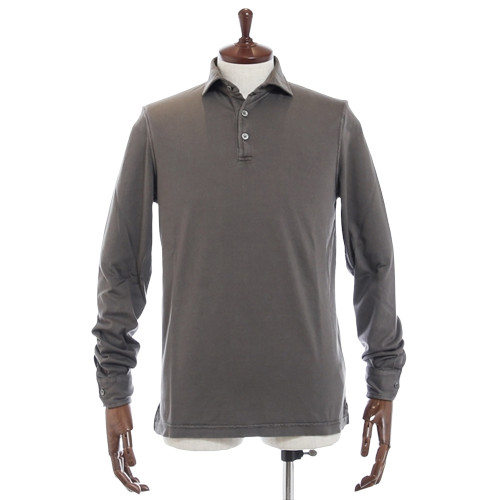 極美品 FEDELI（フェデーリ） カシミヤ長袖ニットポロシャツ XL グレー FEDELI フェデーリ ポロシャツ ロングスリーブ オーガニック ギザ