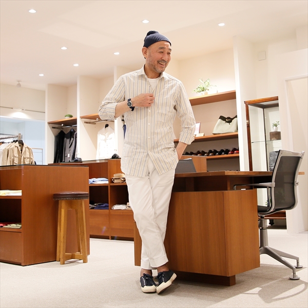 BAGUTTA バグッタ [春夏] コットン ストライプ シャツ ワイド