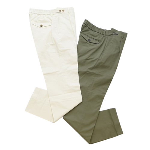 BERWICH ベルウィッチ [春夏] ツイルコットンストレッチパンツ 1プリーツ シャーリング BERTO ベルト CK1790X