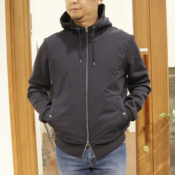 【Herno】ミリタリーフーデット テキスタイルコンビネーションブルゾン ヘルノ / HERNO / リゾート / RESORT / TRAVEL PACK / 超軽量