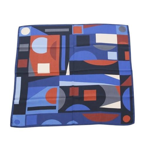 VINCENZO MIOZZA ヴィンセンツォ・ミオッツァ カシミヤシルク スカーフ ネッカチーフ ジオメトリック 65cm×65cm JF055353