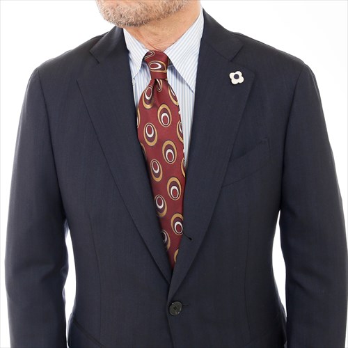ラルディーニ サイドベンツ セットアップ スーツ 3B ダークネイビー 44 LARDINI（ラルディーニ） セットアップ トラベルスーツ AA091AQ10