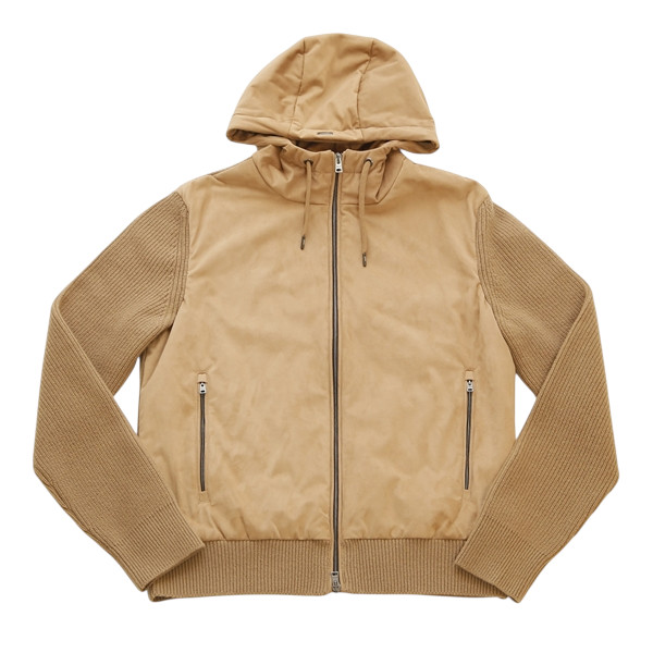 HERNO ヘルノ [秋冬] Resort リゾート フーデッドブルゾン エコスエード×7ゲージニット ハイブリッド MC00055UR/70260