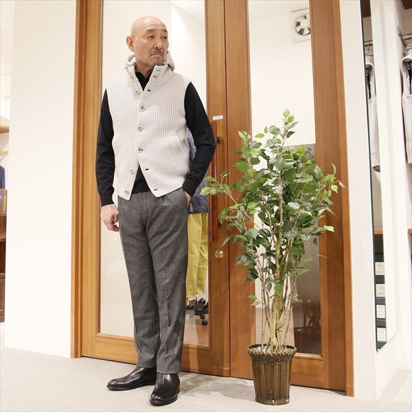 HERNO ヘルノ Resort [秋冬] フーデッド ローゲージ ニット ベスト MC009UR