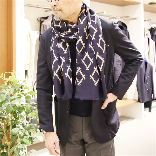 FRANCO BASSI フランコバッシ [秋冬] ストール ウールモダール 55×190
