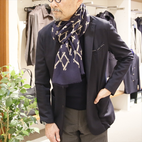 FRANCO BASSI フランコバッシ [秋冬] ストール ウールモダール 55×190